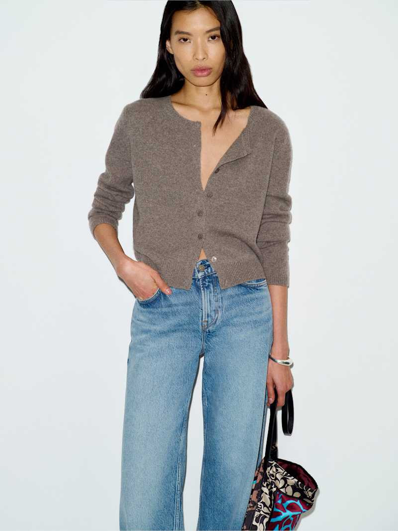 Clara Cashmere Crew Cardigan | Reformation (Global)