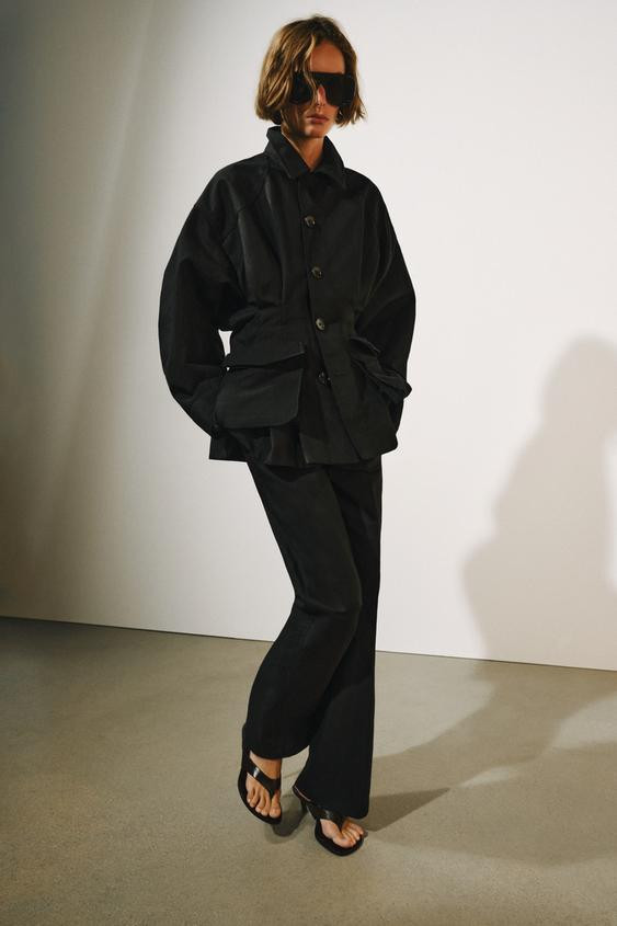 Zara - Zw Collection Pocket Jacket - Black - S - Woman | Zara UK