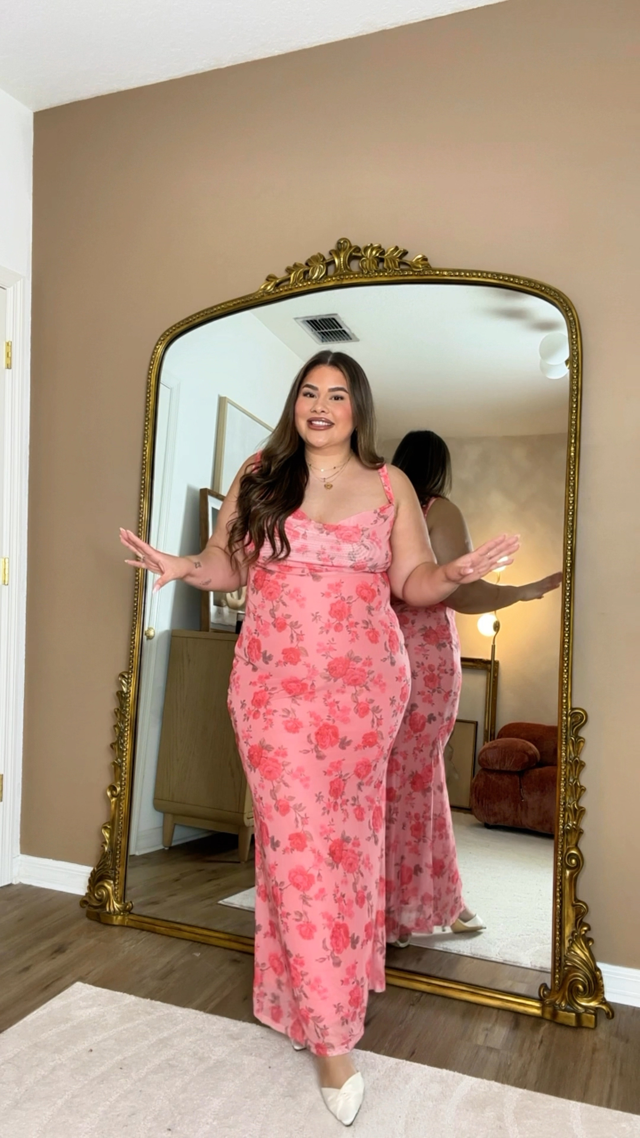 wedding guest dress try on for a February wedding I have coming up soon ✨💕 wearing size 16 in the pink dress (could’ve done 14 tbh) but in this store showpoo size 16 is really an 18! Wearing size XL in the blue dress

#LTKPlusSize #LTKWedding #LTKStyleTip