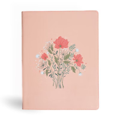 CSB Illustrator's Notetaking Bible, Large Print Edition, Peach Bouquet Leathertouch - by  Csb Bibles by Holman (Leather Bound) | Target