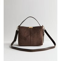 Brown Faux Suede Bucket Bag Vegan New Look | New Look (UK)