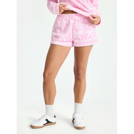 No Boundaries Pull-On Printed Plush Shorts 2 Inseam Women s | Walmart (US)