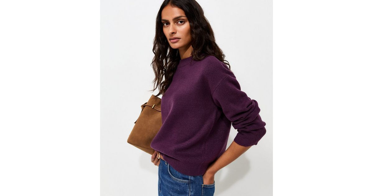 Women's Bright Purple Midweight Crew Neck Jumper New Look | New Look (UK)