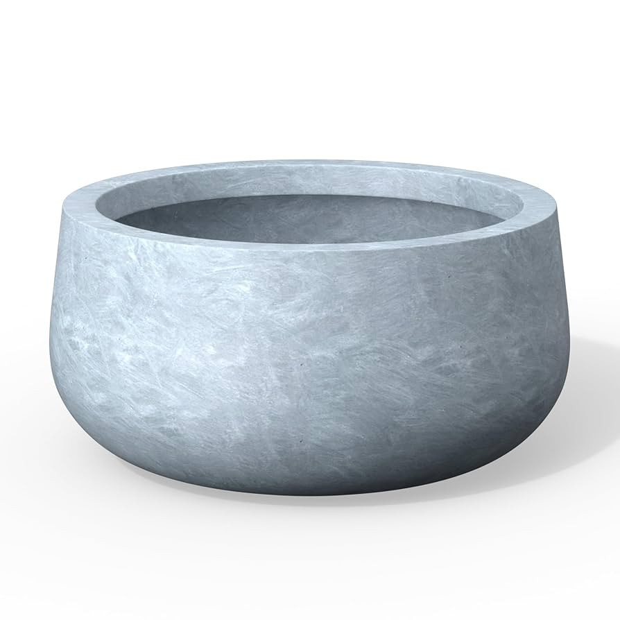 Kante 15.7 Inch-Dia Round Concrete Bonsai Planter with Drainage Hole, Large Plant Pot for Indoor ... | Amazon (US)