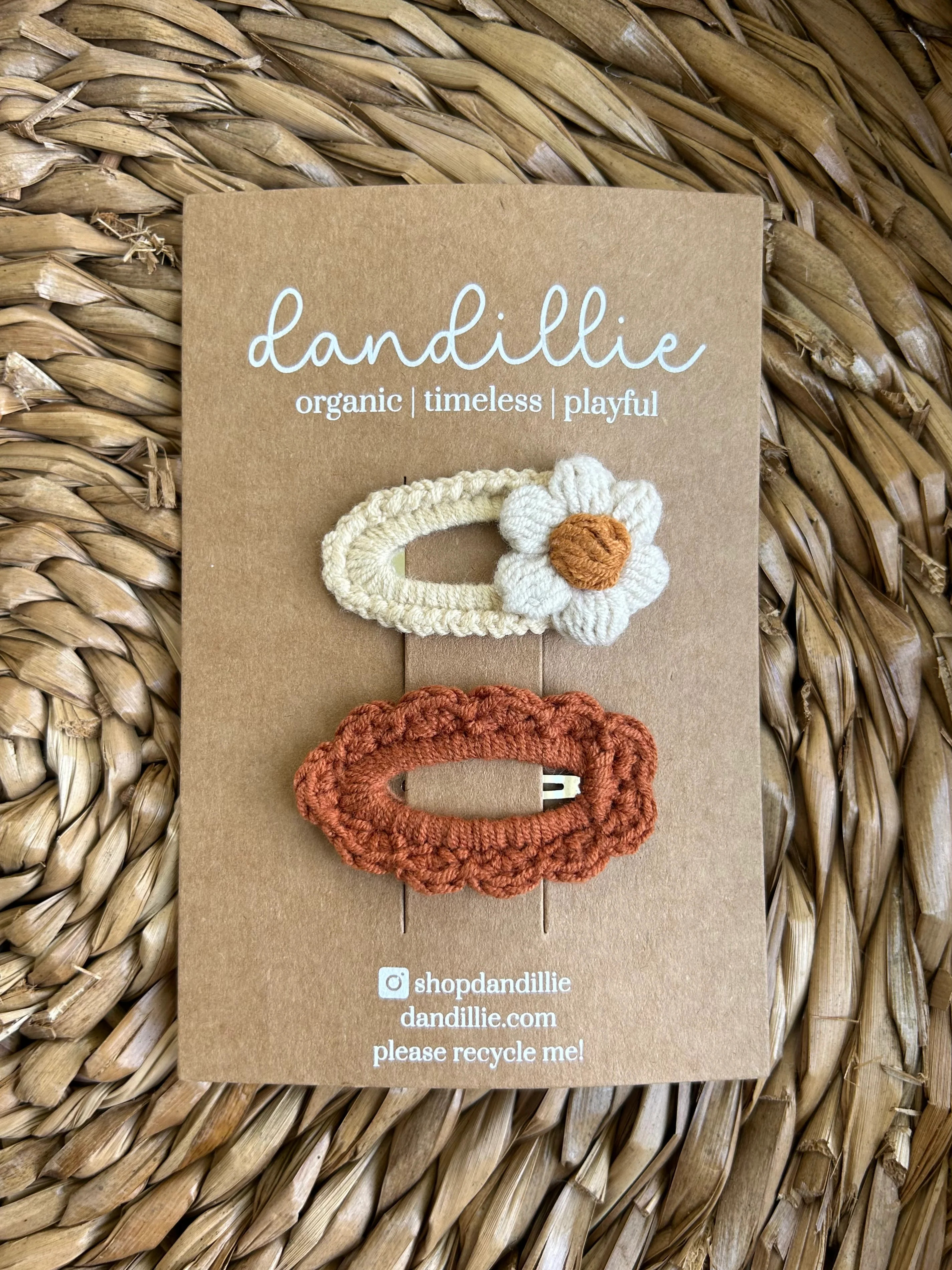 Crochet Hair Clips - Clay | Dandillie