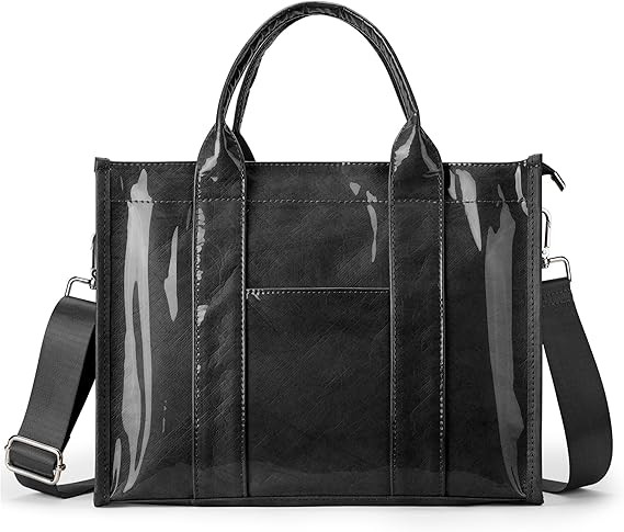 DIXEIGHT PVC Tote Bag Women Kraft Paper Large Purse Zipper Shoulder Crossbody Bag Travel Work Han... | Amazon (US)