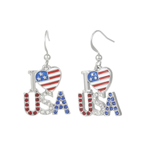 Madison Tyler Americana Collection Jewelry | Red White Blue Star Stud Dangle Earring | 4th of Jul... | Amazon (US)