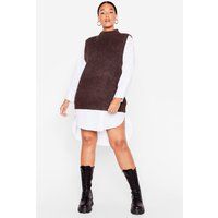 Womens All vests to You Plus Knitted vest Top - Brown - 18/20, Brown | NastyGal (UK, IE)
