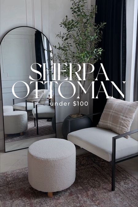 Office ottoman under $100! It’s a beautiful soft faux sherpa material that is comfy to sit on or use as a seat @walmart #liketkit @shop.ltk #walmartpartner #walmarthome 

#LTKhome #LTKfindsunder100