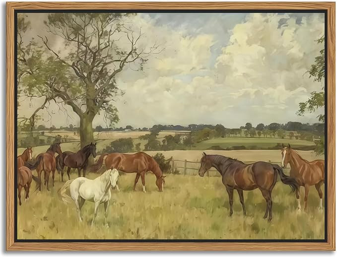 SAMHOU Floating Framed Canvas Wall Art, Vintage Nature landscape Picture Wall Decor, Majestic Bro... | Amazon (US)