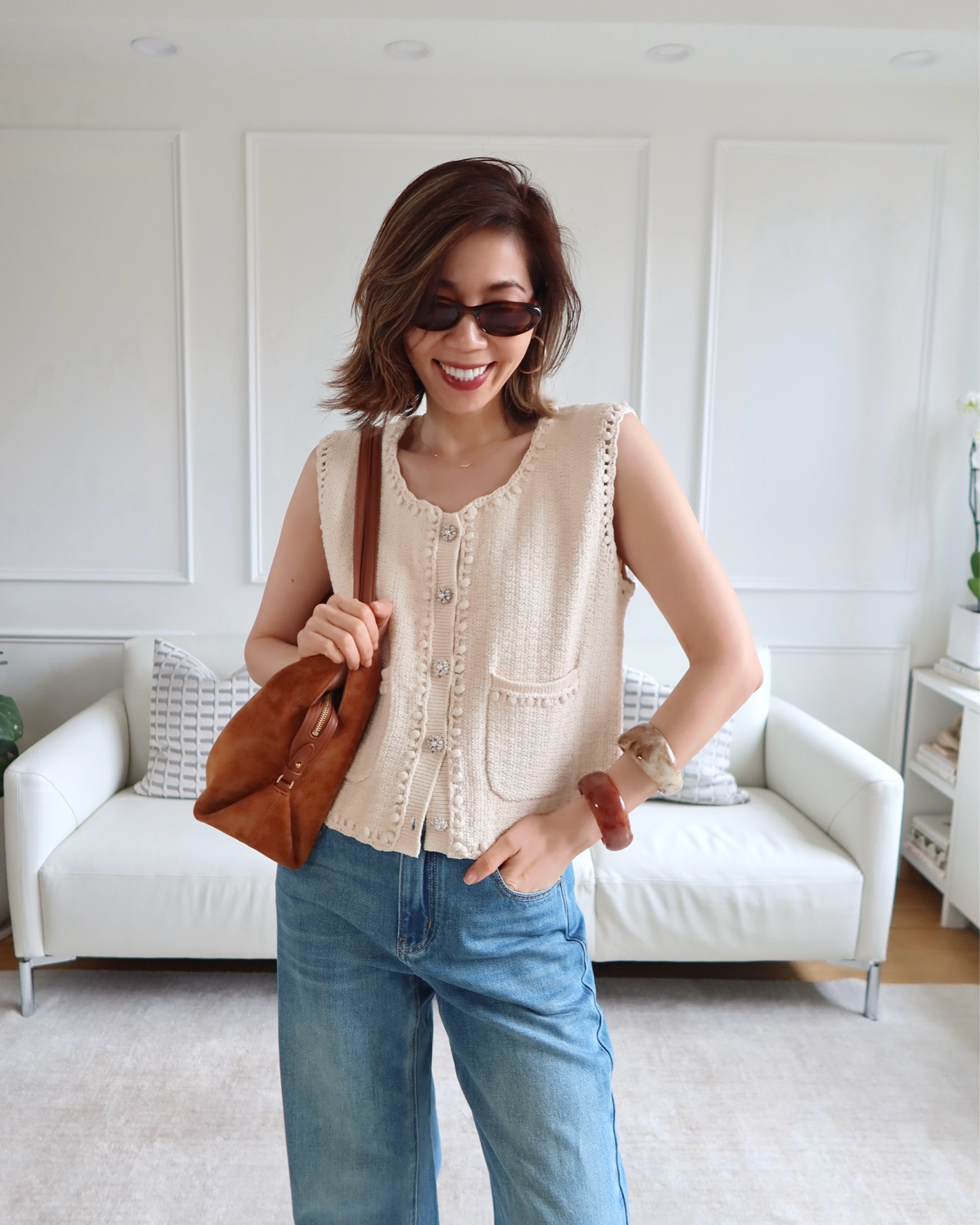 Top size M, jeans size M, 10% off promo code 【xzjessica10】

#LTKootd #LTKOver40 #LTKMidsize