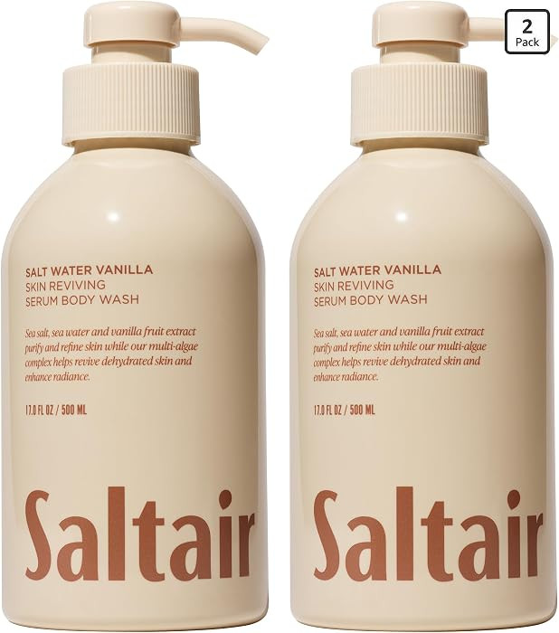 Saltair Body Wash 2-Pack \u2013 Salt Water Vanilla \u2013 Moisturizing Body Wash with Multi-Algae... | Amazon (US)