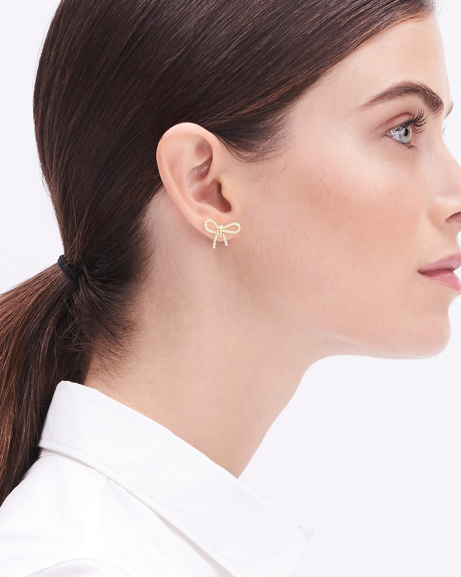 Pearl bow stud earrings | J.Crew Factory