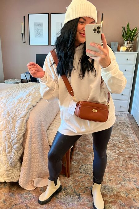 top: men’s m
leggings: s
boots: 7 (size up if you plan to wear thick socks)

this bag is top notch quality & would be perfect to switch out the strap! #walmartfashion

#LTKunder50 #LTKstyletip #LTKfit