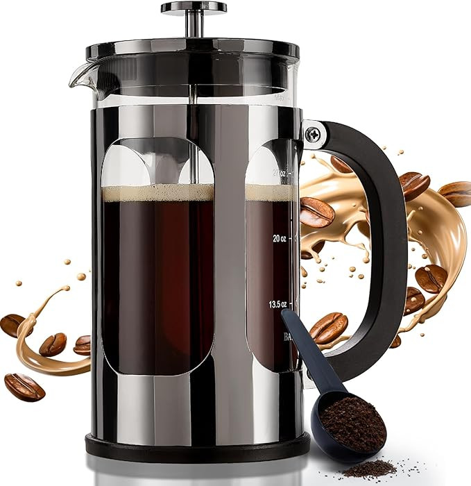 BAYKA 34 Ounce 1 Liter French Press Coffee Maker, Heat Resistant Thickened Borosilicate Glass Sta... | Amazon (US)