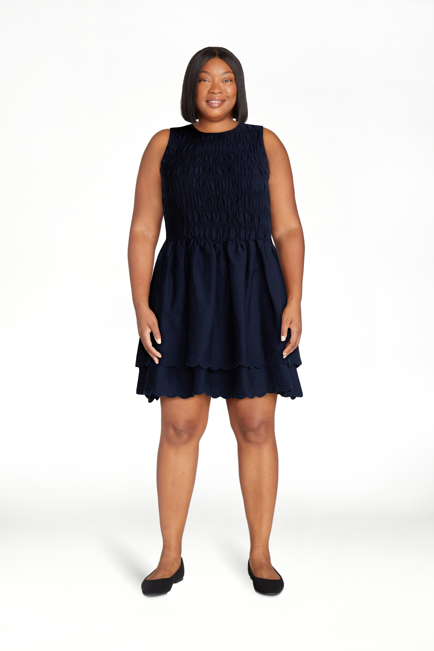 Free Assembly Women's and Women's Plus Smocked Cotton Sleeveless Mini Dress, Sizes XS-4X | Walmart (US)