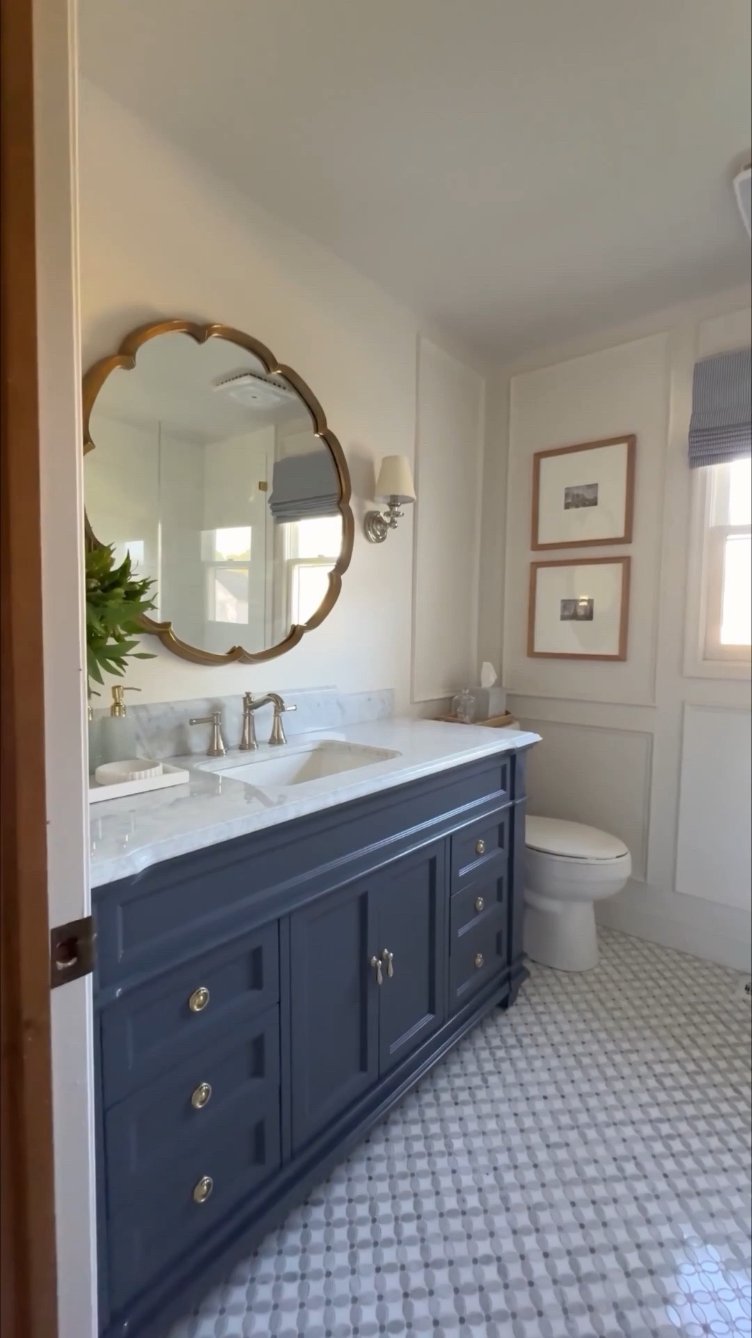 Love this vanity so much I have it in my powder bathroom and recently used it in my parents bathroom renovation. This is the color marine gray

#LTKselfcare #LTKHome #LTKSaleAlert