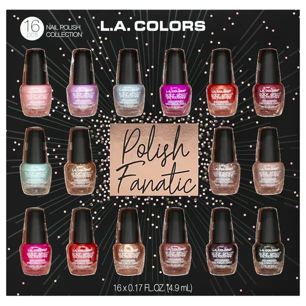 ($24 Value) L.A. COLORS Cosmetics Limited Edition Holiday Fanatic Nail Polish Gift Set, 16 pc - W... | Walmart (US)