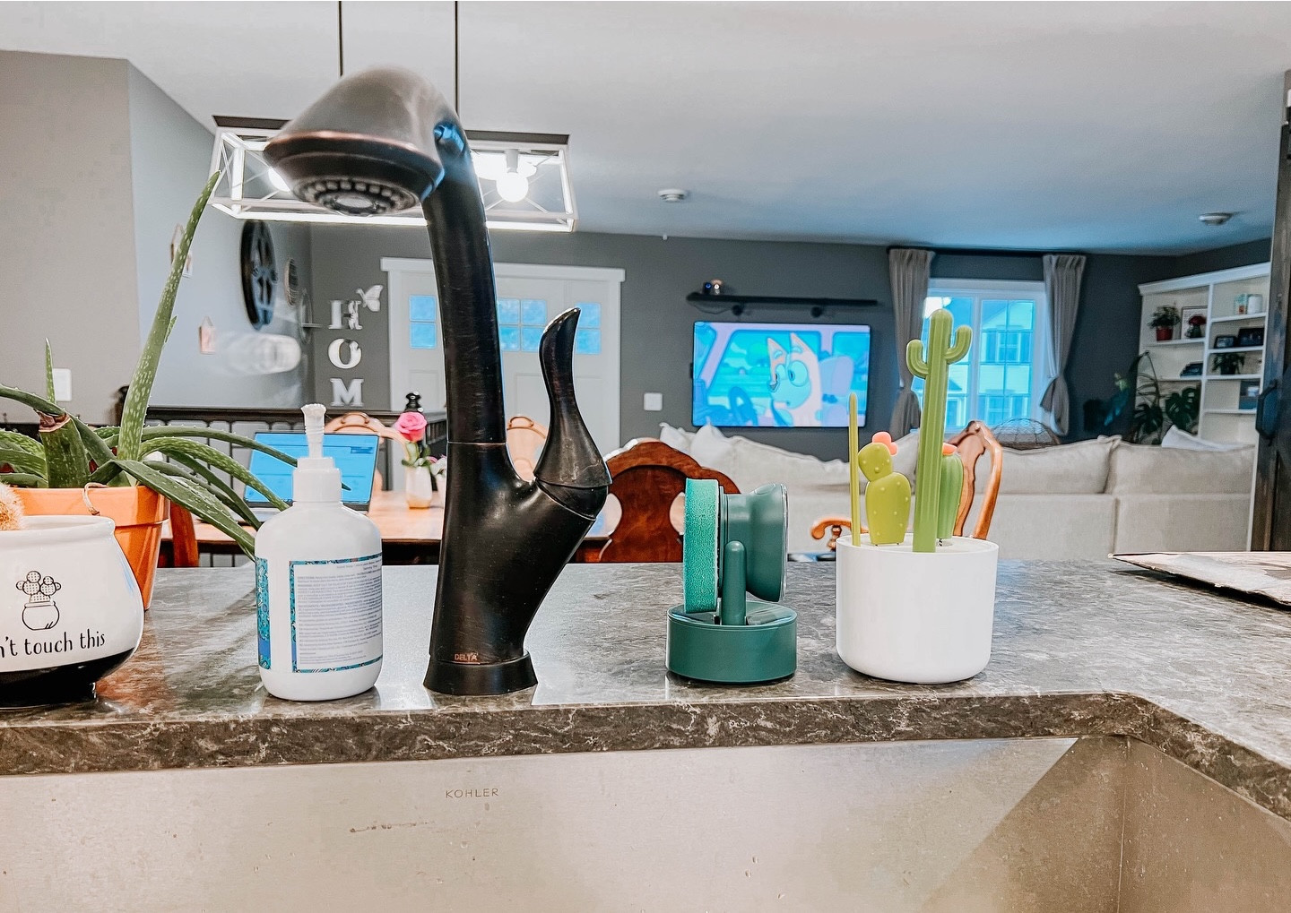 Trying out this new scrubber @scotchbrite and @influenster sent me!

 I really love the idea behind this soap dispensing sponge. It really simplifies the dishwashing routine and I don’t have to keep reaching for the soap bottle every time it gets a little less sudsy. I love the stand that holds the sponge so it can dry quickly without making a mess. I also think the button placement is well thought out and I don’t accidentally squeeze it while scrubbing. 

That being said, there are a couple areas I feel need improvement. The sponge has a hole directly beneath the dispenser and the soap seems to fall right through instead of soaking into the sponge. The sponge can also only be used with the scrubber on one 
side and I actually like the other side better. 

Overall it does a fantastic job cleaning my dishes!

@influenster @scotchbrite #complimentary #BriteByScotchBrite