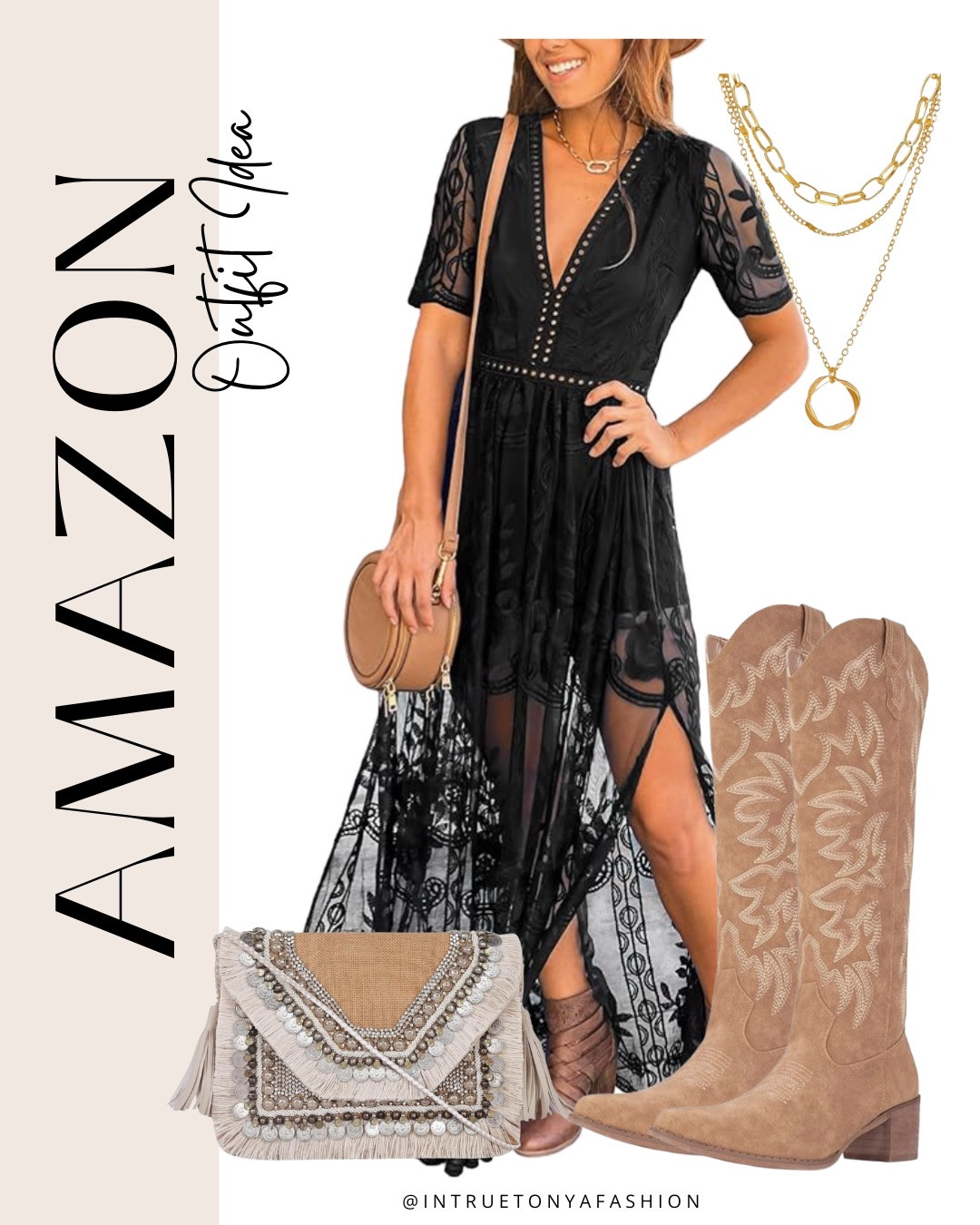 Country concert outfit from amazon — black lace romper dress, cowboy boots and boho purse 





Nashville outfits, western outfit, festival outfit, western boots, western boho outfit, amazon outfits 2026, concert outfit ideas, summer outfit amazon, Amazon outfit ideas, summer concert outfit, summer festival, rodeo outfit

#LTKPetite #LTKSaleAlert #LTKSeasonal