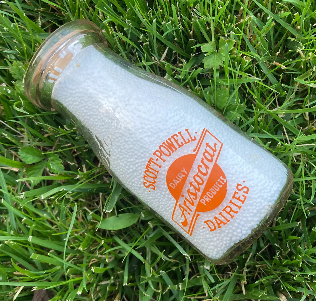 1945 Vintage Scott-Powell Aristocrat Dairies Orange Pyroglazed (ACL) Glass Milk Bottle | Etsy (US)