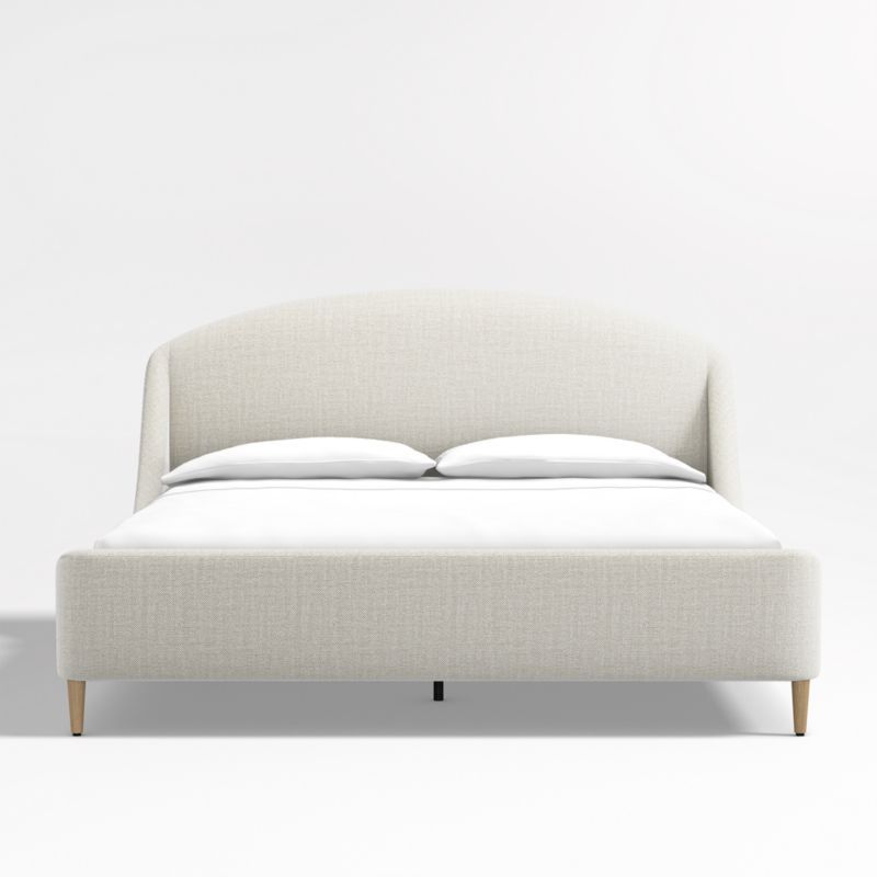 Lafayette Natural Upholstered King Bed + Reviews | Crate & Barrel | Crate & Barrel