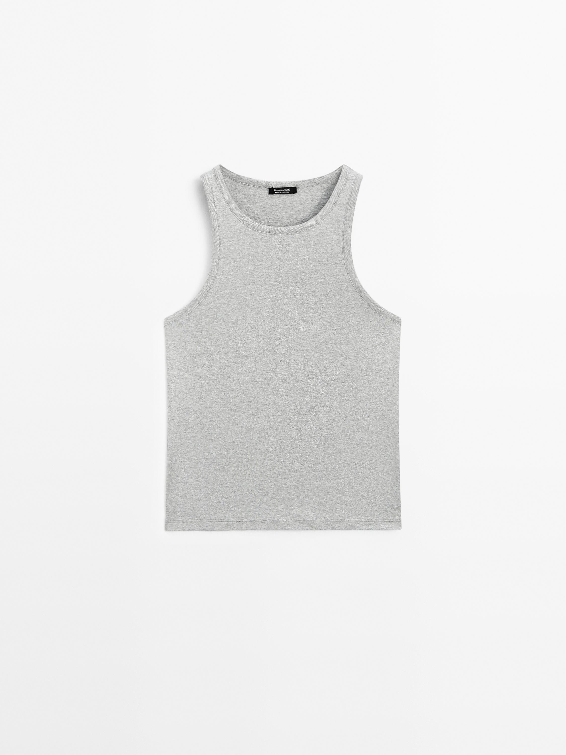 Round neck top with shimmery detail | Massimo Dutti UK