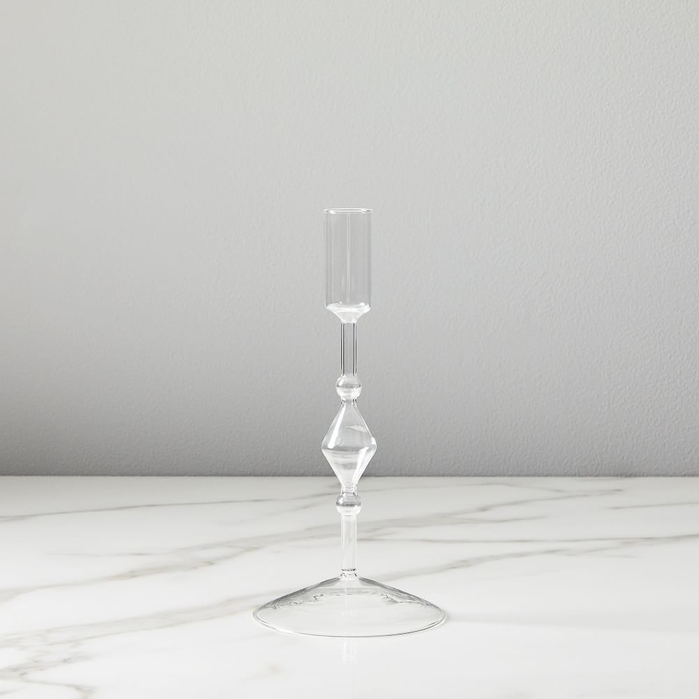 Paradiso Glass Taper Holders - Clear | West Elm (US)