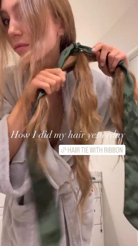 Braided hair with ribbon 
Designer ribbon 
Fast hair styles 
Chanel ribbon 
Dior ribbon 

#LTKbeauty #LTKunder100 #LTKwedding