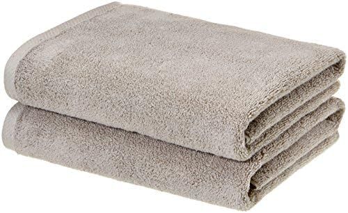 Amazon Basics 100% Cotton Quick-Dry Bath Towels - 2-Pack, Platinum | Amazon (US)