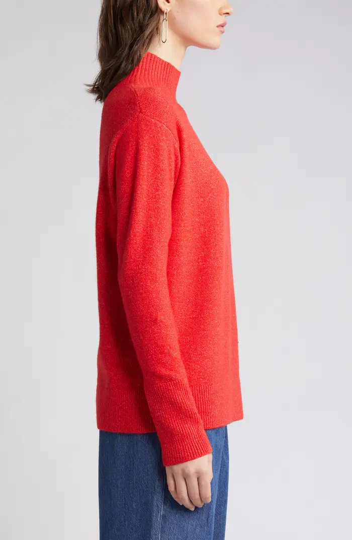 Mock Neck Cotton Blend Sweater | Nordstrom