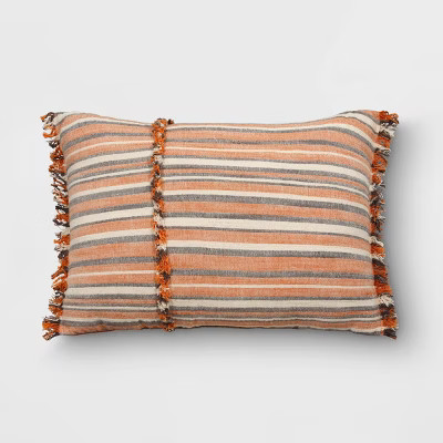 Oversize Striped Woven Gauze Lumbar Halloween Throw Pillow - Threshold™ | Target