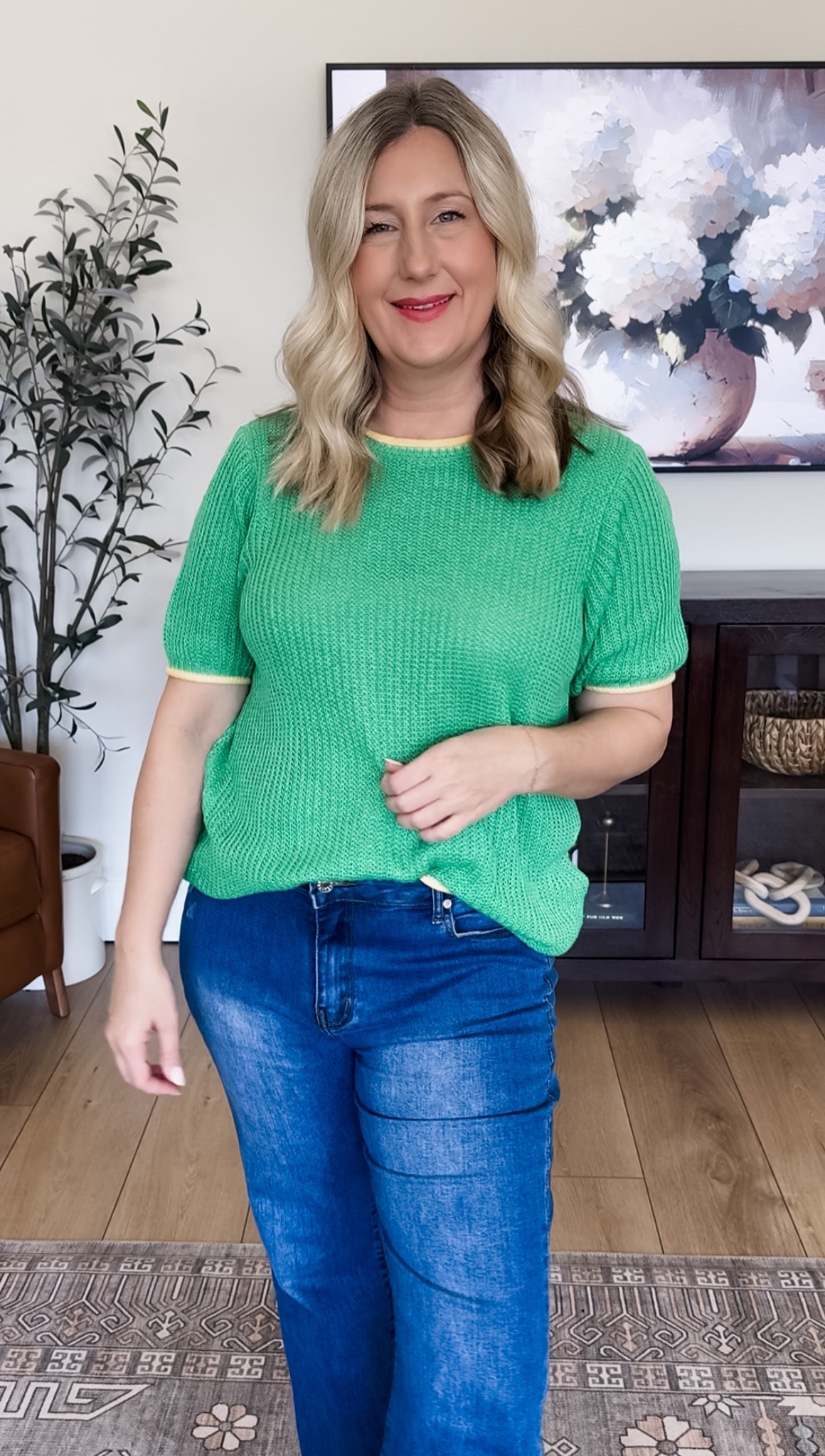 This sweater is so. Ice from Amazon! Lightweight and a pretty green! 