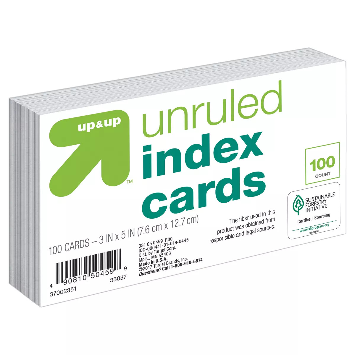 100ct 3" x 5" Unruled Index Cards White - up & up™ | Target