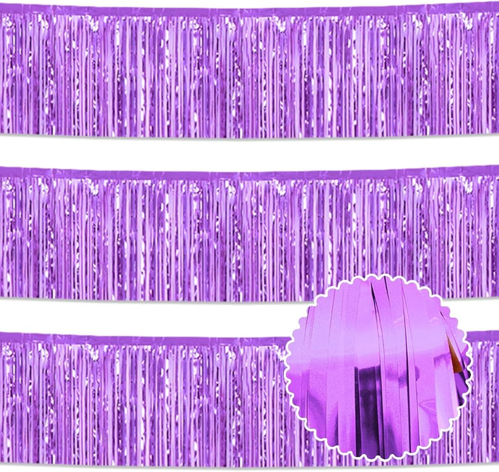 3 Pack 10 Feet Light Purple Foil Tassel Garland Tassel Banner, Be Used for Parade Float, Mother's... | Amazon (US)