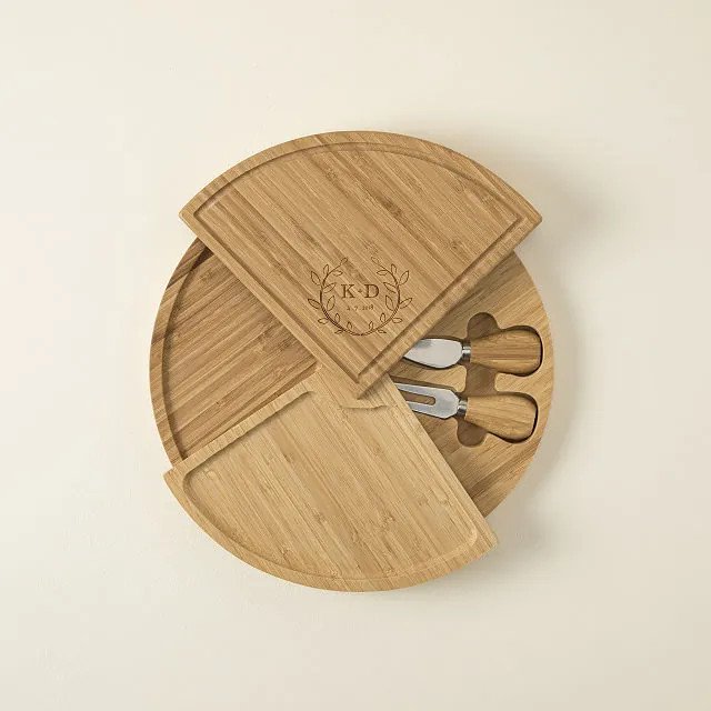 Personalized Compact Swivel Cheese Board | UncommonGoods