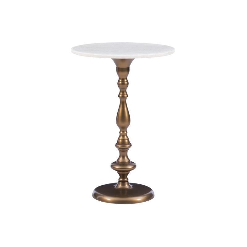 Powell Elias Metal and Marble Side Table in Gold - Walmart.com | Walmart (US)