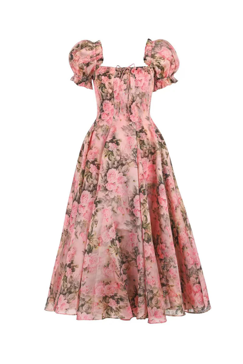 The Queen Bee Silk Satin Garden Party Dress | Selkie Collection