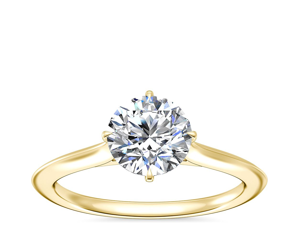 Knife Edge Solitaire Engagement Ring in 14k Yellow Gold | Blue Nile