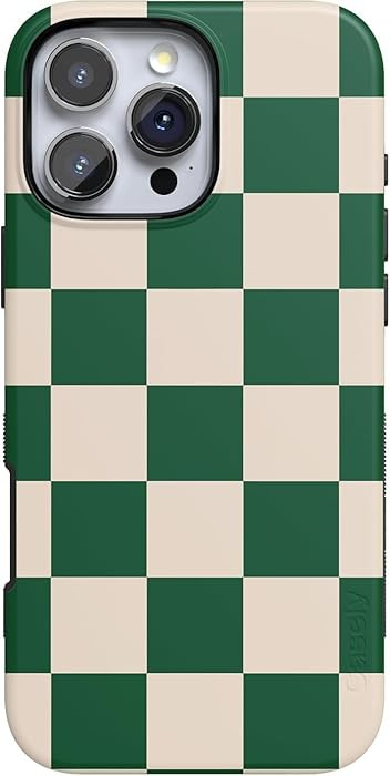 Casely iPhone 16 Pro Max Case | Fit Check | Green Checkerboard | Compatible with MagSafe | Bold P... | Amazon (US)
