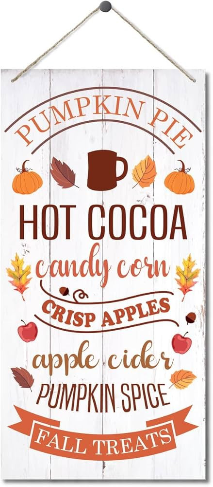 Fall Decoration, Hanging Wood Sign Home Decorative, Fall Wall Decor, Decor for Home Kitchen, Deco... | Amazon (US)