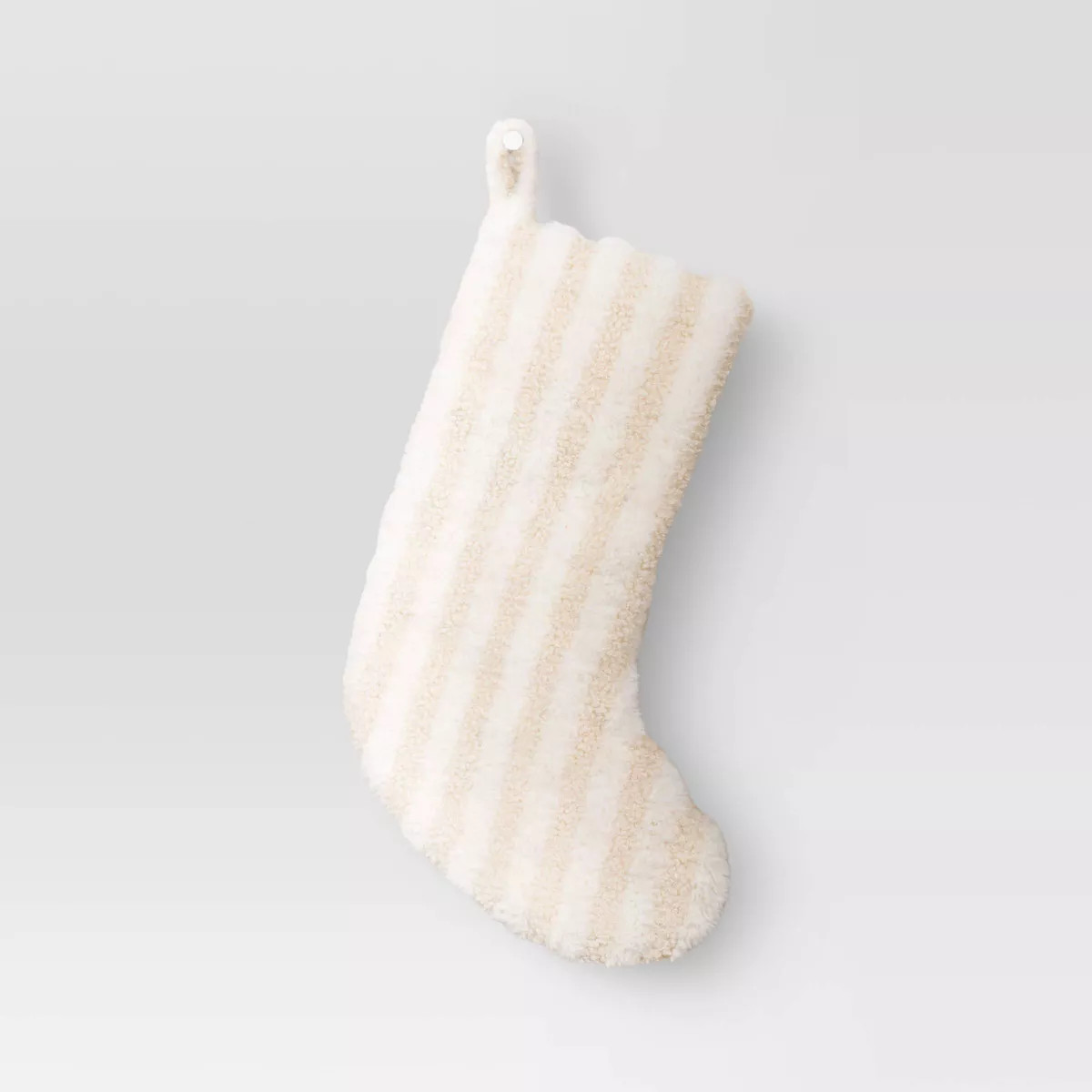 20" Plush Striped Christmas Stocking Cream/White - Wondershop™ | Target