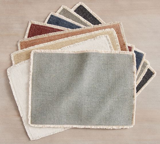 Mason Handwoven Cotton Fringe Placemats - Set of 4 | Pottery Barn (US)