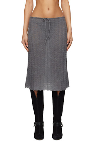 Gray Endrina Midi Skirt | SSENSE
