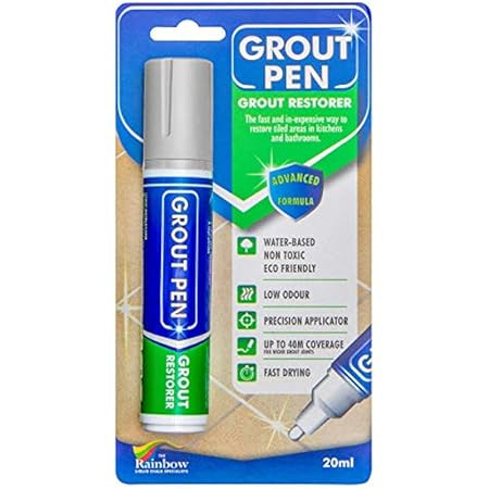 Grout Pen White Tile Paint Marker: Waterproof Tile Grout Colorant and Sealer Pen - White, Narrow 5mm | Amazon (US)