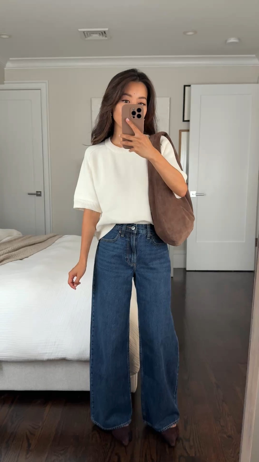 Abercrombie sale and code AFJEAN gets an extra 15% off discount! 

• Abercrombie high rise bootcut jean 24 short 

• Abercrombie Madeline crew sweater tee xxs . this is a more structured medium weight sweater knit that has a chic boxier shape to it

• etsy suede bag 

• sam Edelman kitten heels 5.5

Petite jeans sale, fall transition outfit

#LTKSeasonal #LTKSaleAlert #LTKPetite