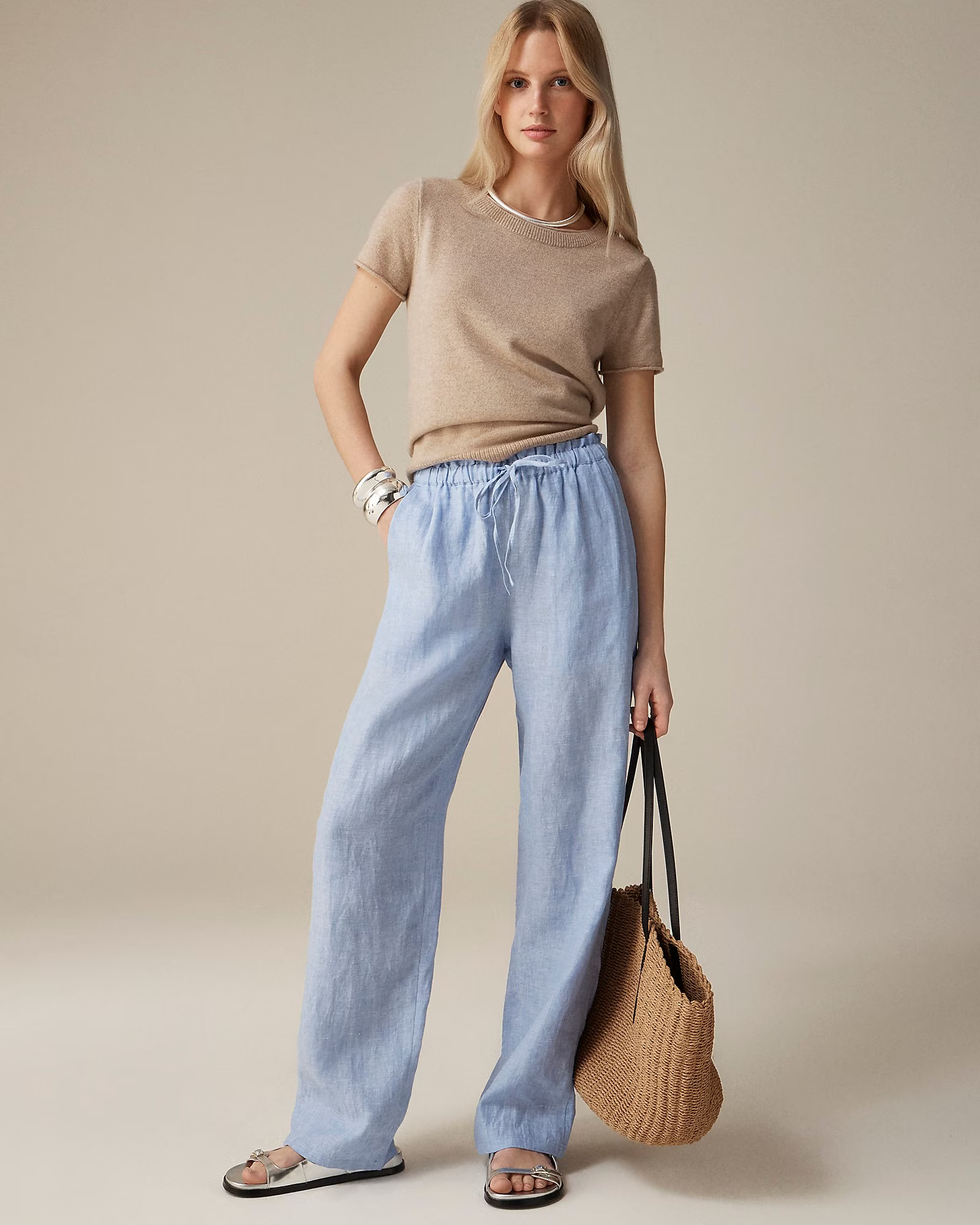 Soleil pant in linen | J. Crew US