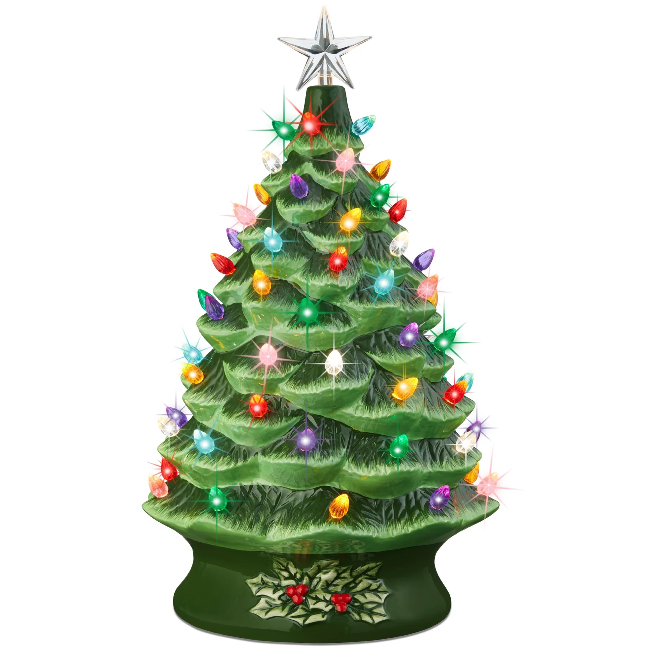 Best Choice Products 24in X-Large Pre-Lit Ceramic Christmas Tree Decor w/ 74 Multicolor Bulbs, LE... | Walmart (US)