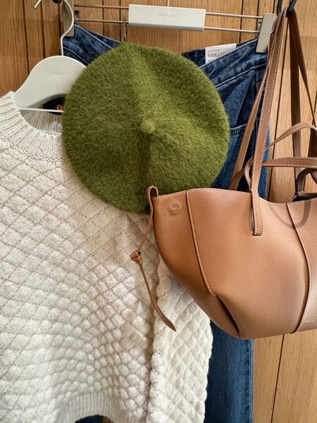 Parisian style outfit , cozy winter outfit , cream sweater , loose jeans , green beret

#LTKfindsunder100 #LTKHoliday #LTKGiftGuide
