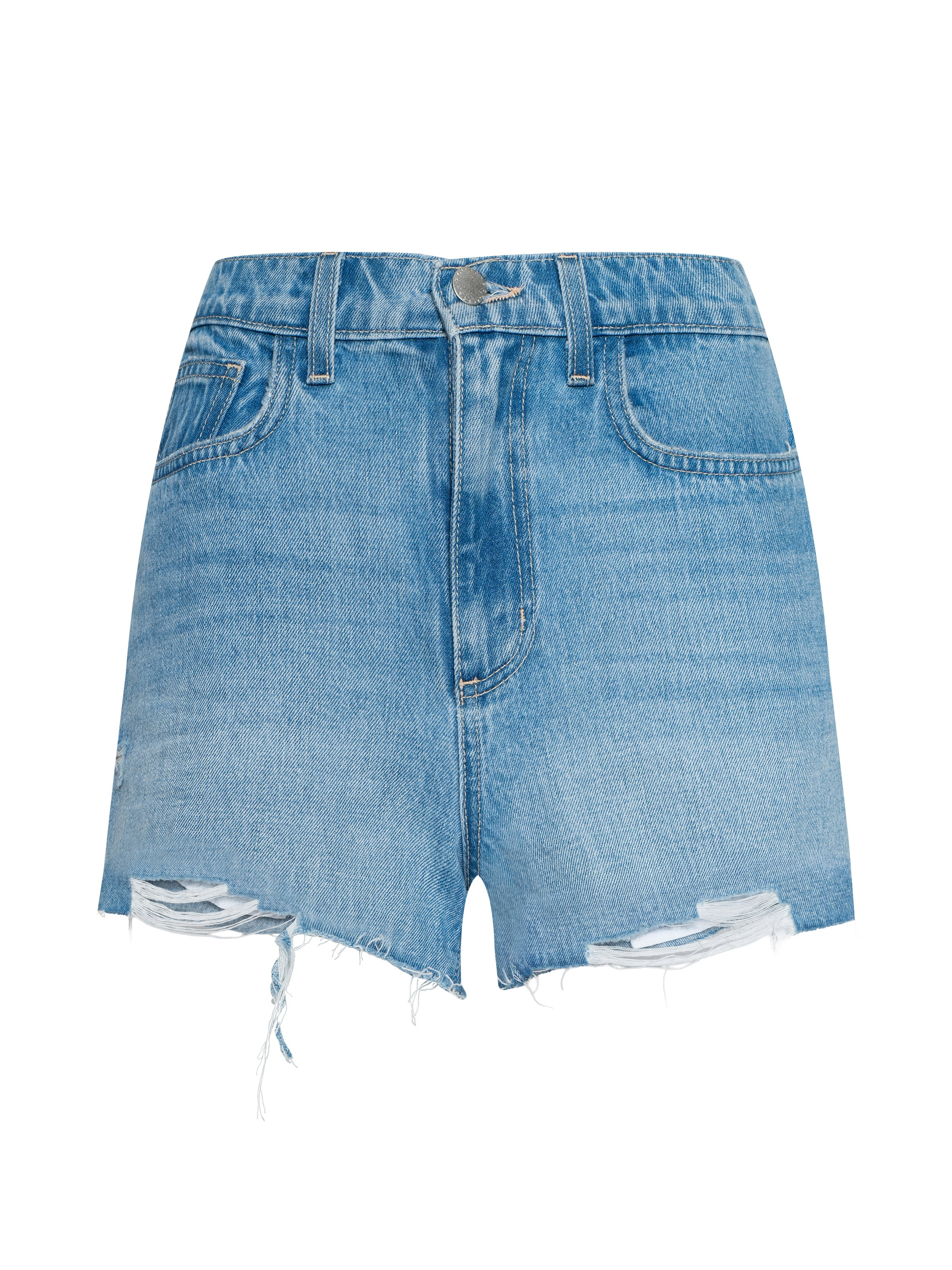 L'AGENCE Clark Distressed Jean Short In Bellflower Destruct | L'Agence